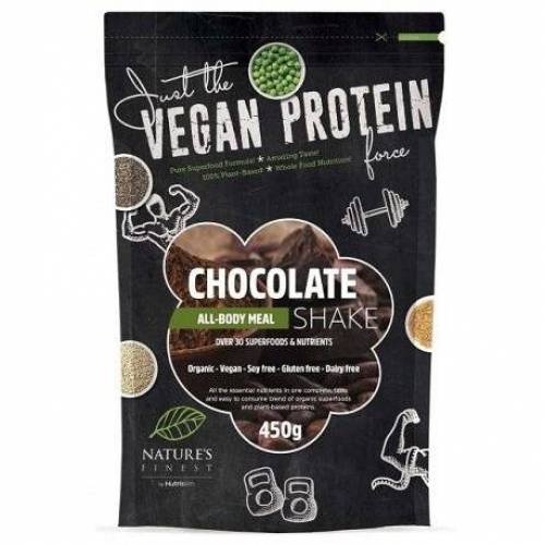 Shake Proteic 63% de ciocolata eco-bio 450g Nature's Finest - Nutrisslim