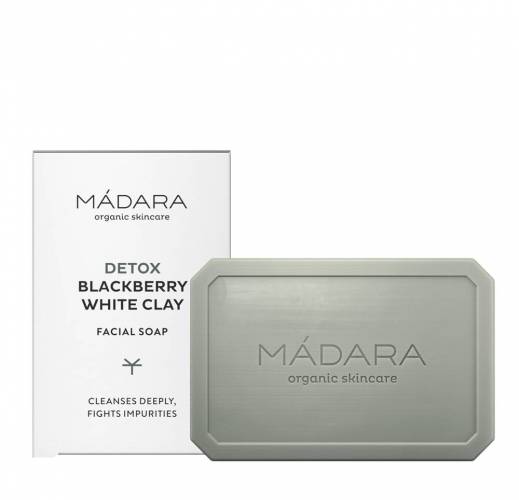 Sapun facial cu mure si argila alba, Detox, 70g - Madara