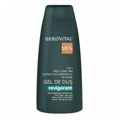 Gel de dus revigorant 3 in 1, 400ml - Gerovital Men
