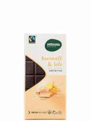 CIOCOLATA NEAGRA CU CARAMEL SI SARE DE MARE, ECO-BIO 100g - NATURATA