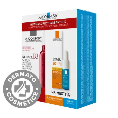 La Roche Posay Pachet Retinol B3 Ser Antirid pentru fata pentru riduri pronuntate si ten neuniform 30 ml