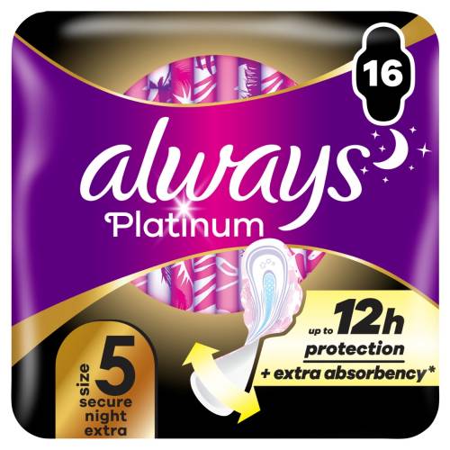 Absorbante Platinum Secure Night Extra, 16 bucati, Always
