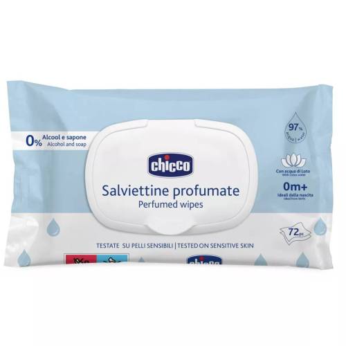 Servetele umede cu 97% apa 0 luni+, 72 de bucati, Chicco