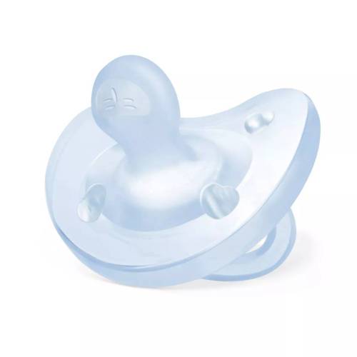 Suzeta anatomica din silicon PhysioSoft 0-6 luni Bleu, 1 bucata, Chicco