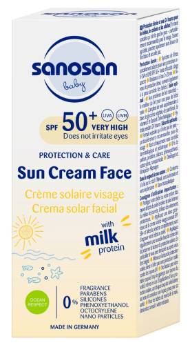 Crema de fata pentru copii SPF50+, 30ml, Sanosan