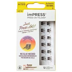 Gene false Impress Press-On Falsies Authentic Natural, 12 bucati, Kiss