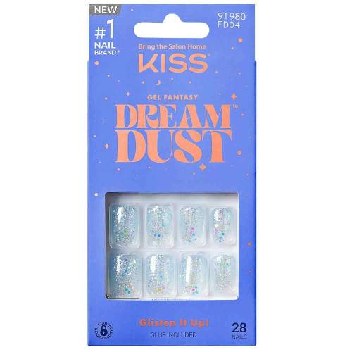 Unghii false Gel Fantasy Dreamdust Champagnes, 28 bucati, Kiss