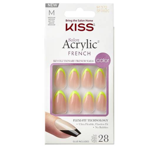 Unghii false Salon Acrylic French Color Hype, 28 bucati, Kiss
