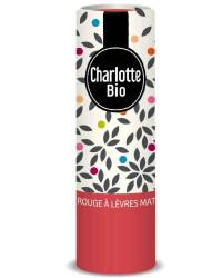 Ruj mat cu unt de shea, ulei de ricin si unt de jojoba Bio Rouge Rose, 3.5g, Charlotte Bio