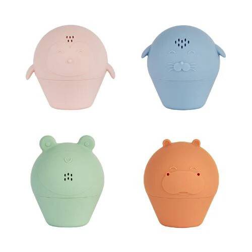 Set de 4 jucarii de baie stropitoare din silicon, 1 bucata, Badabulle