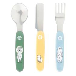 Set tacamuri din metal cu animalute vesele, 1 bucata, Badabulle