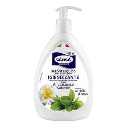 Sapun lichid cu pompita natural igienizant, 1000ml, Mil Mil