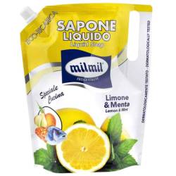 Sapun lichid rezerva eco cu lamaie & menta, 900ml, Mil Mil