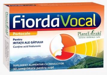 FIORDA VOCAL, 30 comprimate de supt cu gust de portocale, Plantextrakt