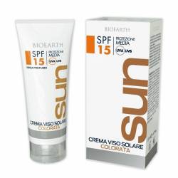 Crema solara ten SPF 15 colorata cu ulei de imortele 50ml Biosun - BIOEARTH