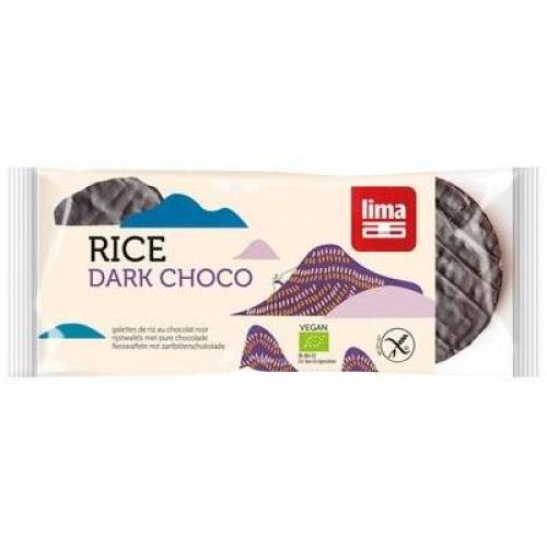 Rondele din orez expandat cu ciocolata neagra, eco-bio, 100g - Lima