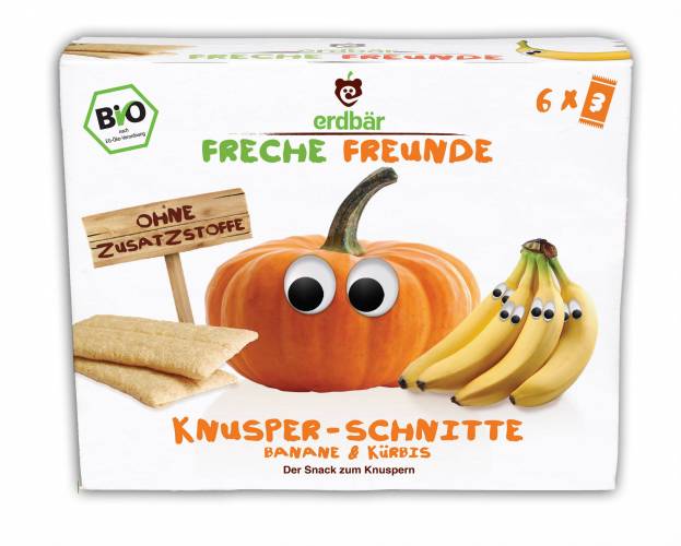 Gustare crocanta cu banane si dovleac bio 84g - Erdbar