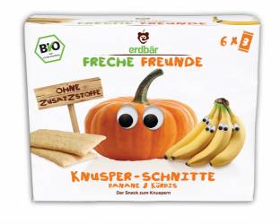 Gustare crocanta cu banane si dovleac bio 84g - Erdbar