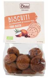 Biscuiti cu ciocolata si cocos, fara gluten, eco-bio, 100g - Obio
