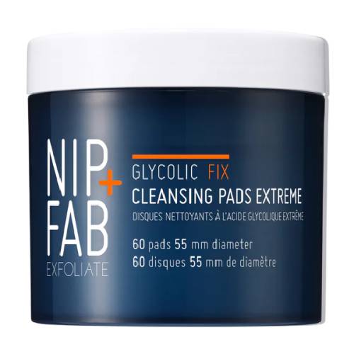 Dischete pentru curatarea fetei Glycolic Fix Extreme, 60 bucati, NIP+FAB