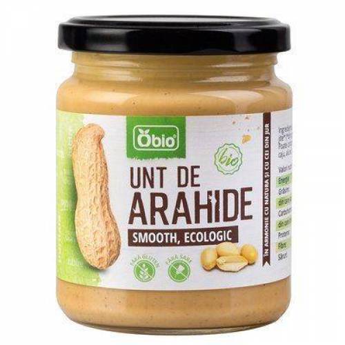 Unt de arahide smooth, eco-bio, 250g - Obio