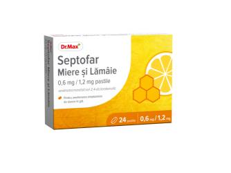 Dr. Max Septofar Miere si Lamaie 0.6mg/1.2mg, 24 pastile