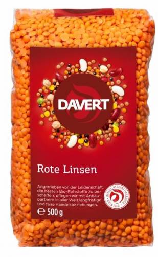 Linte rosie, eco-bio, 500g - DAVERT