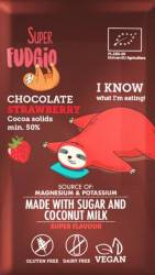 Ciocolata cu capsuni eco-bio 80g Super Fudgio