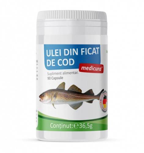 Ulei din ficat de cod, 90 capsule, Medicura