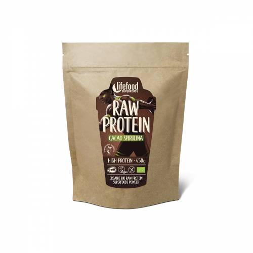 Pudra proteica Cacao Spirulina Superfood raw eco-bio 450g - Lifefood