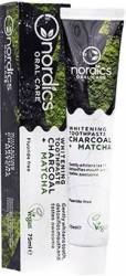 PASTA DE DINTI PENTRU ALBIRE CU CARBUNE ACTIV SI MATCHA 75ml, Nordics Oral Care