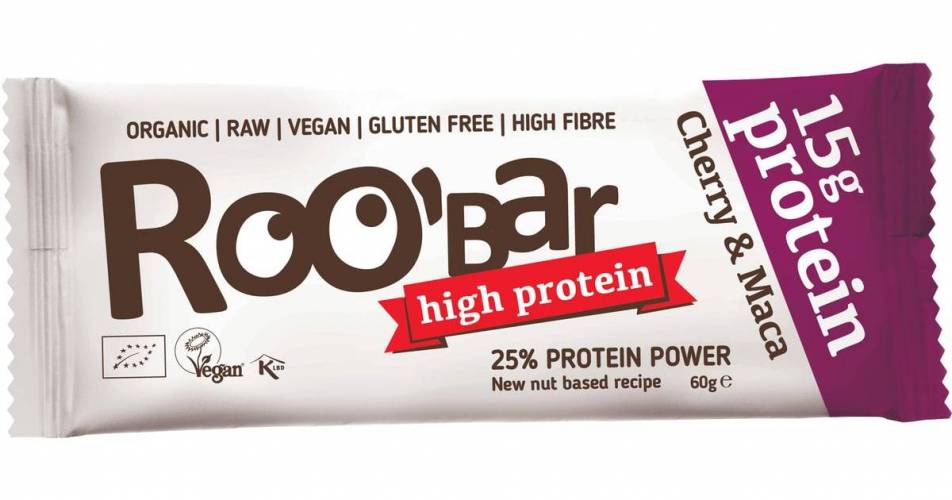 Baton proteic cu cirese si maca raw eco-bio 60g - ROO BAR