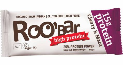 Baton proteic cu cirese si maca raw eco-bio 60g - ROO BAR