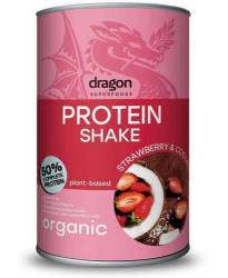 Shake proteic capsuni si cocos, eco-bio, 450g - Dragon Superfoods