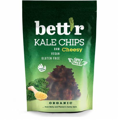 Chips din kale cu aroma de branza raw, eco-bio, 30g - Bettr