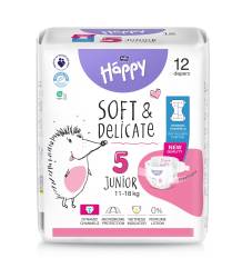 Scutece Happy Soft & Delicate Marimea 5 Junior 11-18kg, 12 bucati, Bella Baby