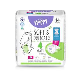 Scutece Happy Soft & Delicate 8-14 kg Maxi Marimea 4, 14 bucati, Bella Baby