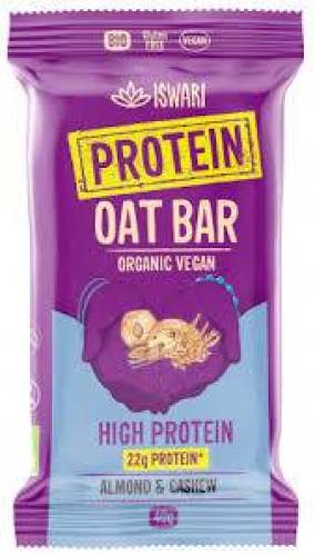 Baton proteic din ovaz si bucati de ciocolata neagra, eco-bio, 40 g, Iswari