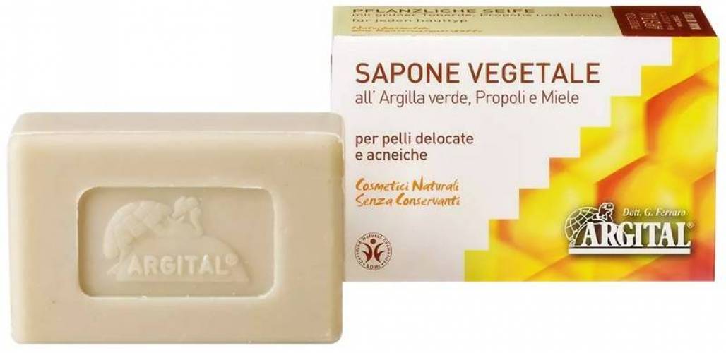 Sapun antiacnee- cu argila verde, propolis si miere, 100g - Argital