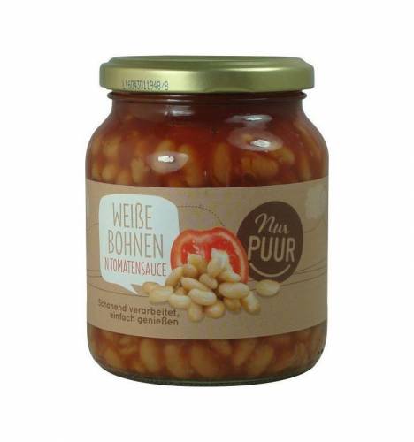 Fasole alba in sos de rosii - eco-bio 350g - Nur Puur