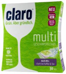 Tablete eco-bio 3 in 1 pentru masina de spalat vase 30 tablete 600g - Claro