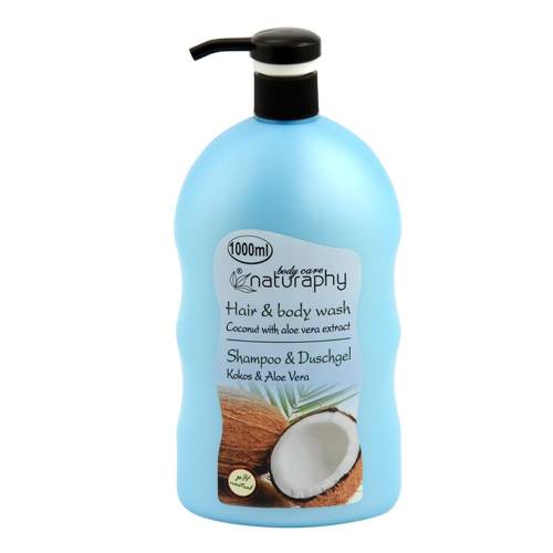 Sampon & gel de dus cu cocos si aloe vera, 1000ml, Naturaphy