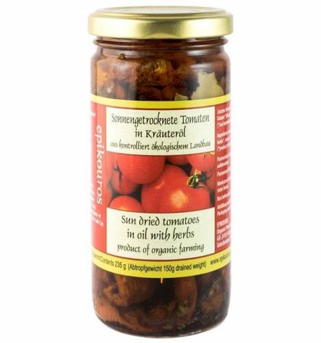 Rosii uscate la soare, in ulei cu ierburi - eco-bio 235g - Epikouros
