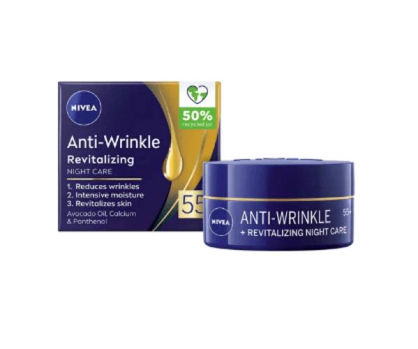 Nivea 81282 Crema antirid de noapte antirid revitalizanta 55+ 50 ml
