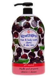 Gel de dus & sampon cu cirese si aloe vera, 1000ml, Naturaphy