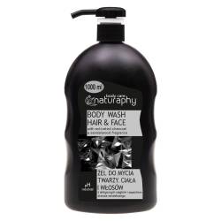 Gel de dus & sampon cu carbune activ Black Edition, 1000ml, Naturaphy