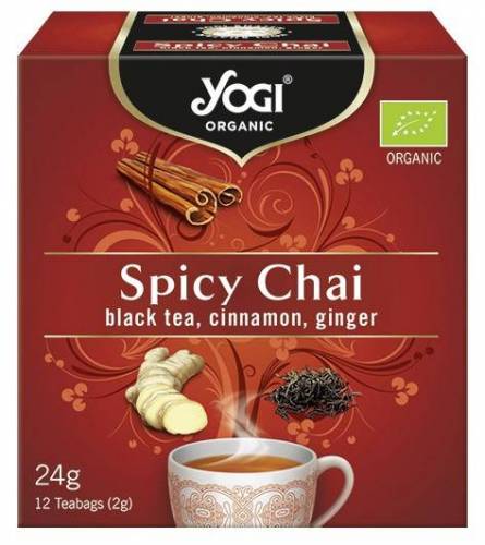 Ceai cu mirodenii, ceai negru, scortisoara, ghimbir, 12 plicuri - eco-bio 24g - Yogi Tea