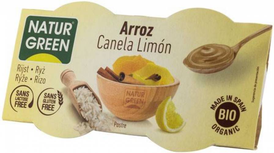 Desert cu orez, scortisoara si lamaie eco-bio , 2X125 g NATUR GREEN