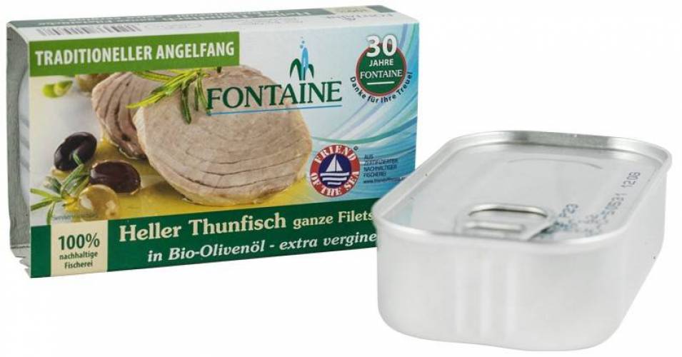 File de ton, bucati intregi in ulei de masline extravirgin, eco-bio, 120g - Fontaine