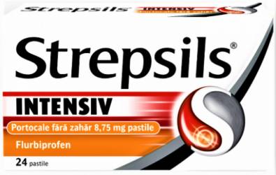 Strepsils Intensiv portocale fara zahar - 24 pastile